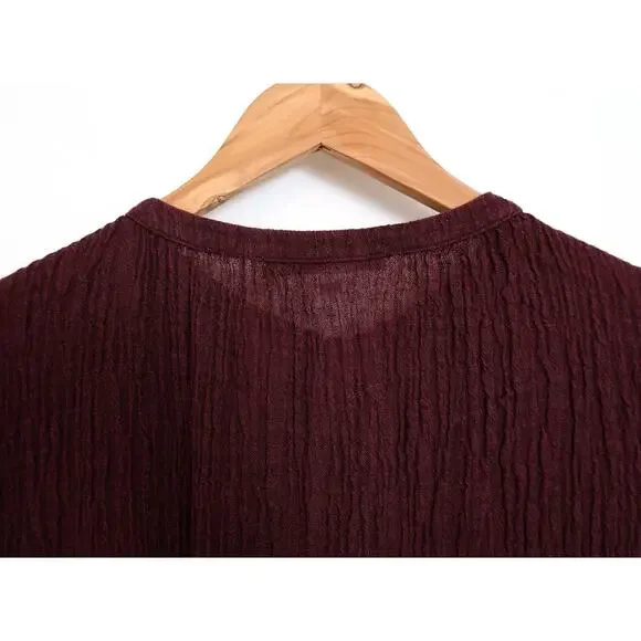 ERICA TANOV Linen Gauze Plisse Crinkle Dolman Blouse Top Garmentory 3 XL $325 - Picture 10 of 11